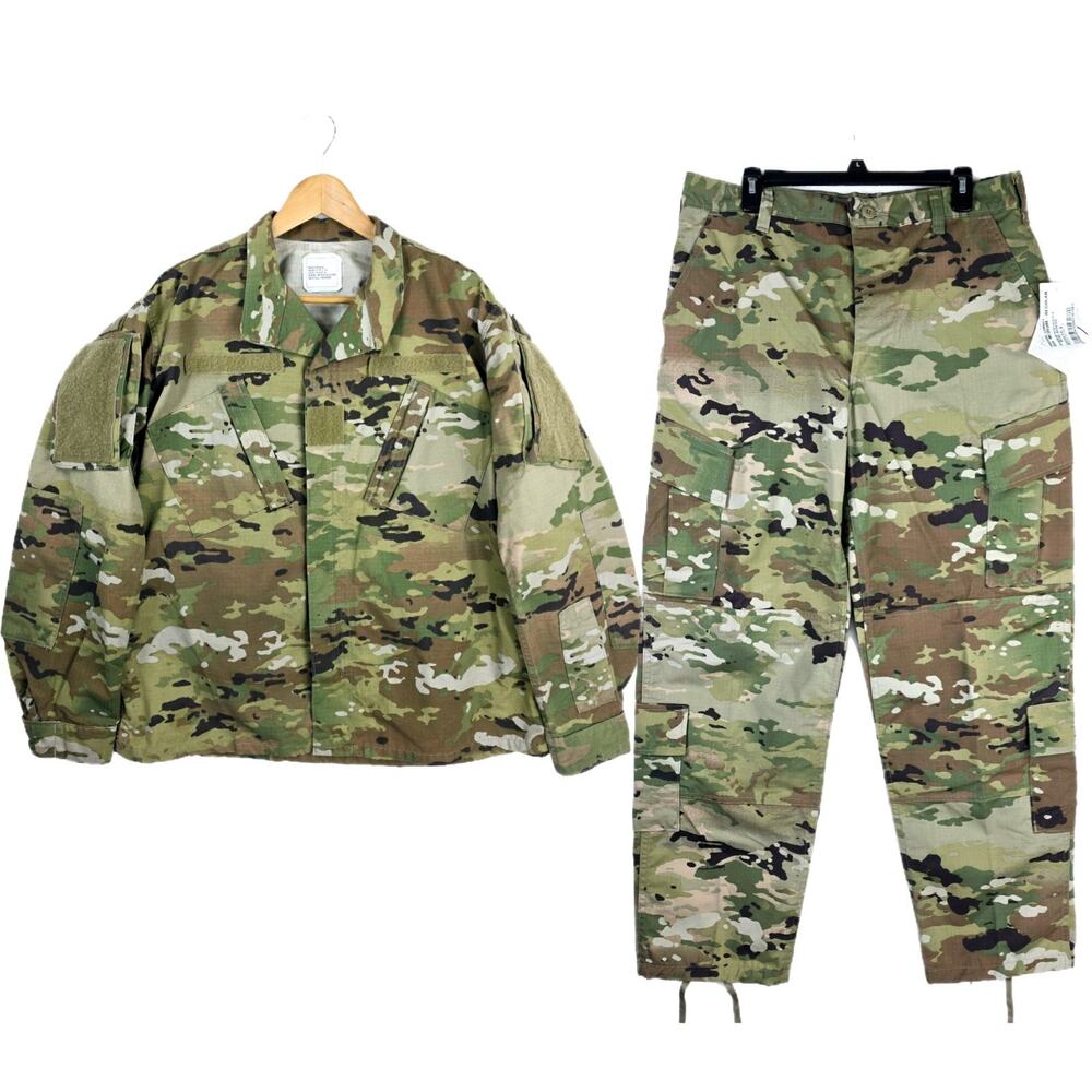 Army Camo Trouser & Coat Set Insect Shield Repellent Apparel Medium Regular